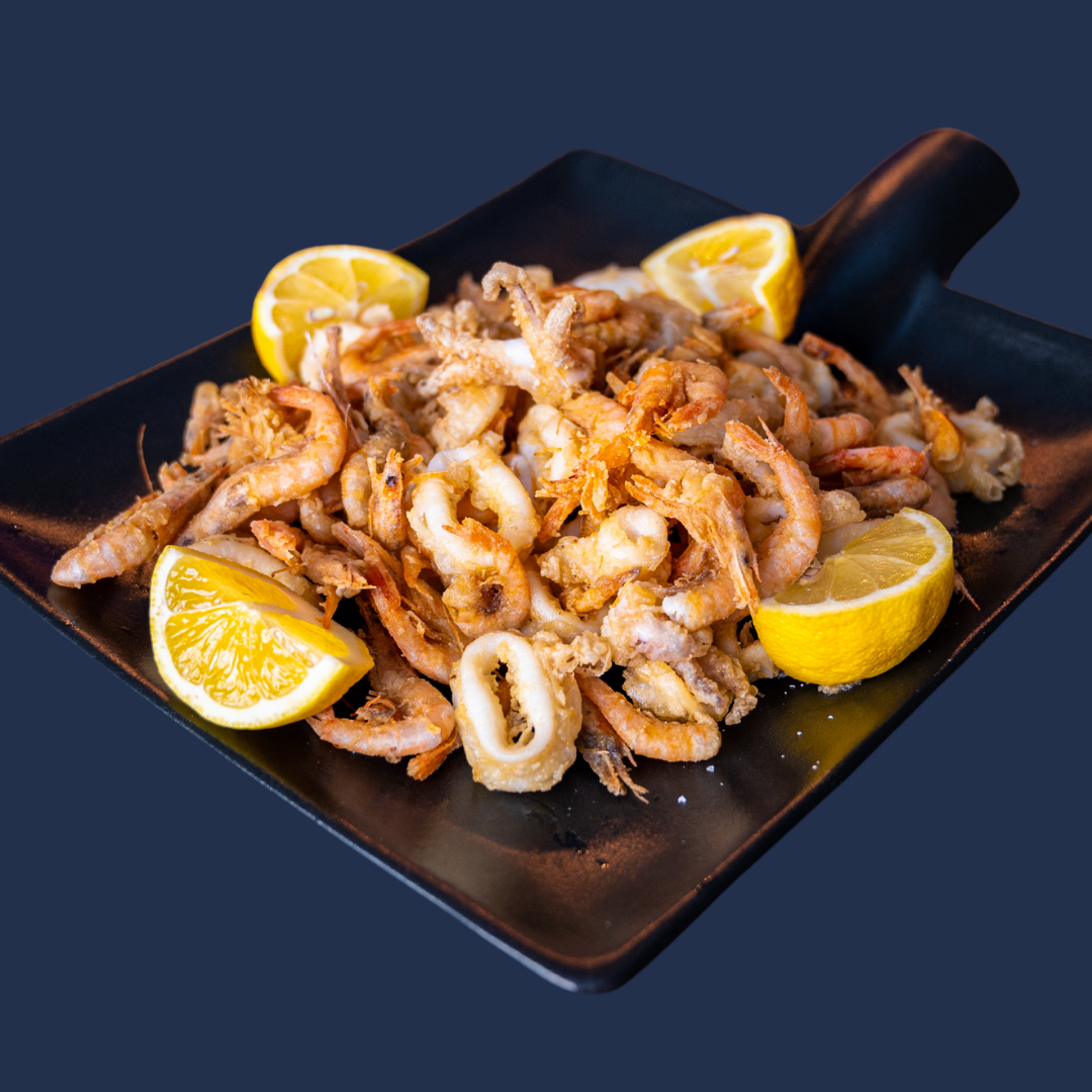 FRYING OF SQUID AND SHRIMPS